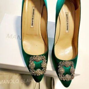 Hangisi 90, green emerald satin, used Size 40
